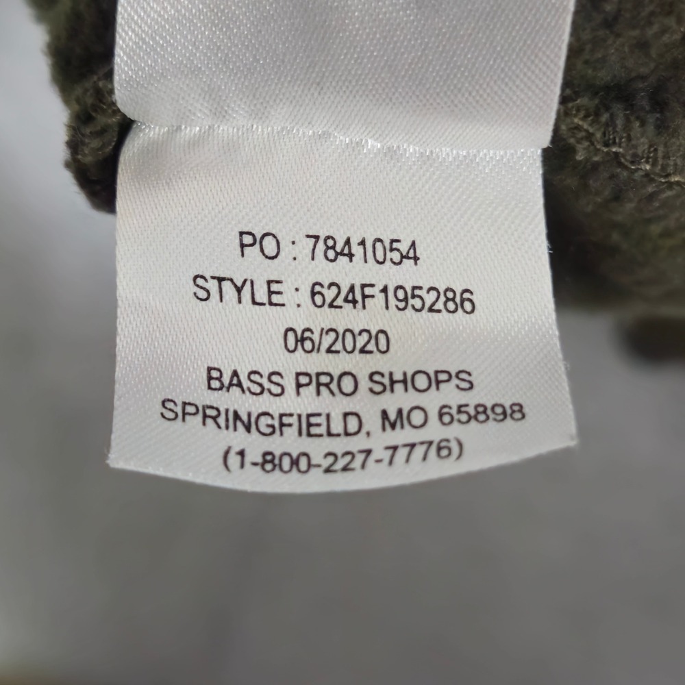 Bass Pro Shops Mens Medium Olive Green Camo Logo Pullover Hoodie Drawstring - Picture 5 of 8